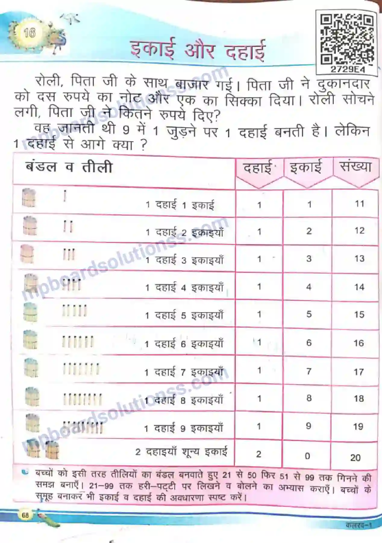 MP Board Book for Class 1 Hindi इकाई और दहाई Image 1