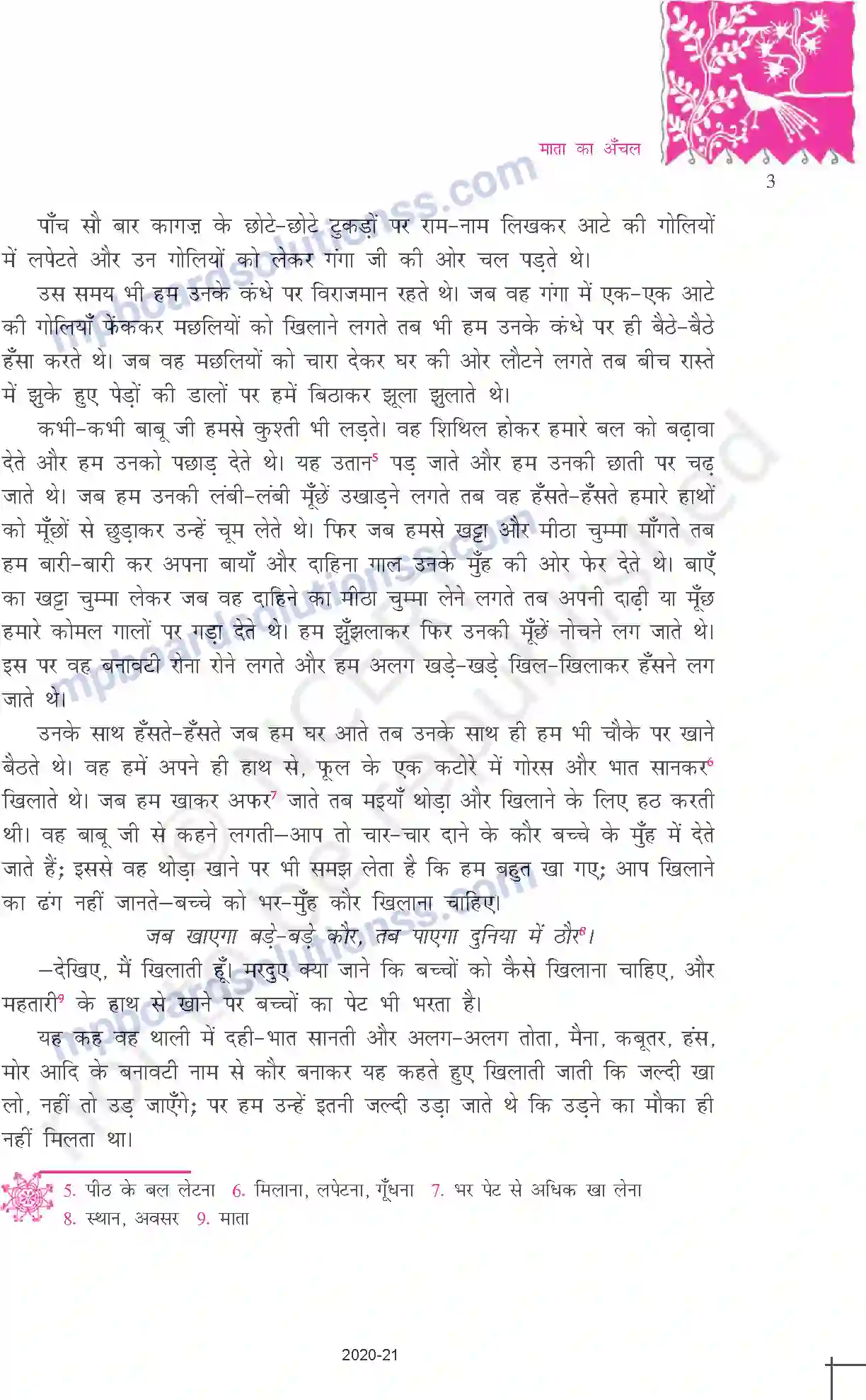 MP Board Book for Class 10 Hindi माता का अँचल Image 3