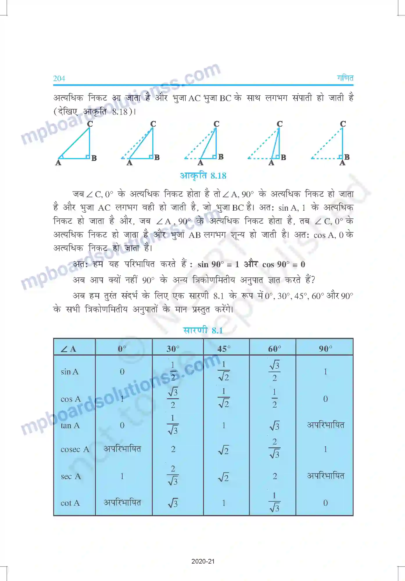 MP Board Book for Class 10 Mathematics त्रिकोणमिति का परिचय Image 14