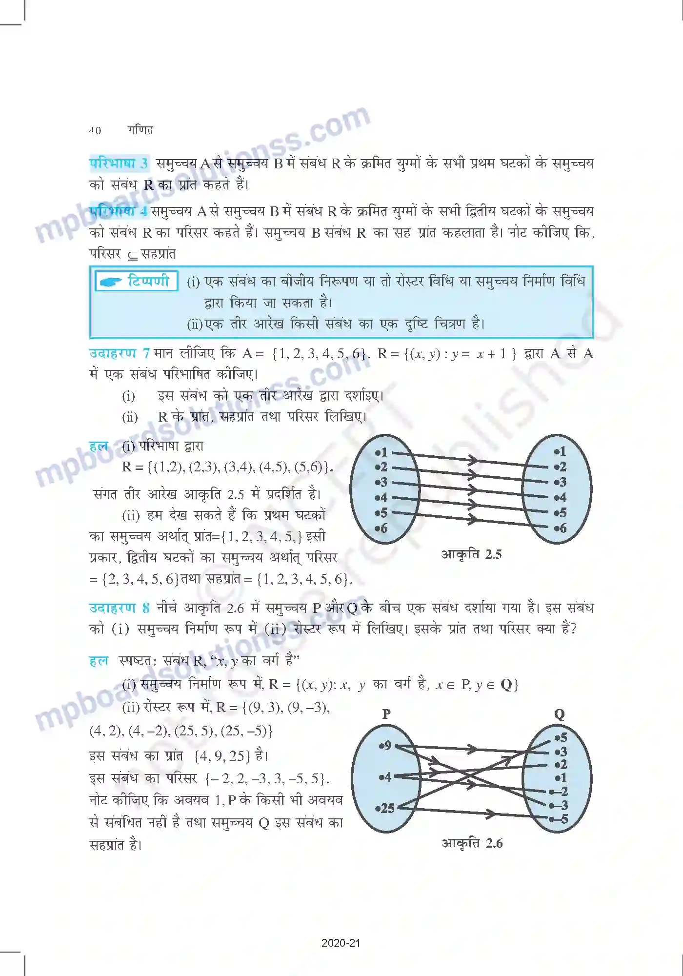 MP Board Book for Class 11 Mathematics संबंध एवं फलन Image 6