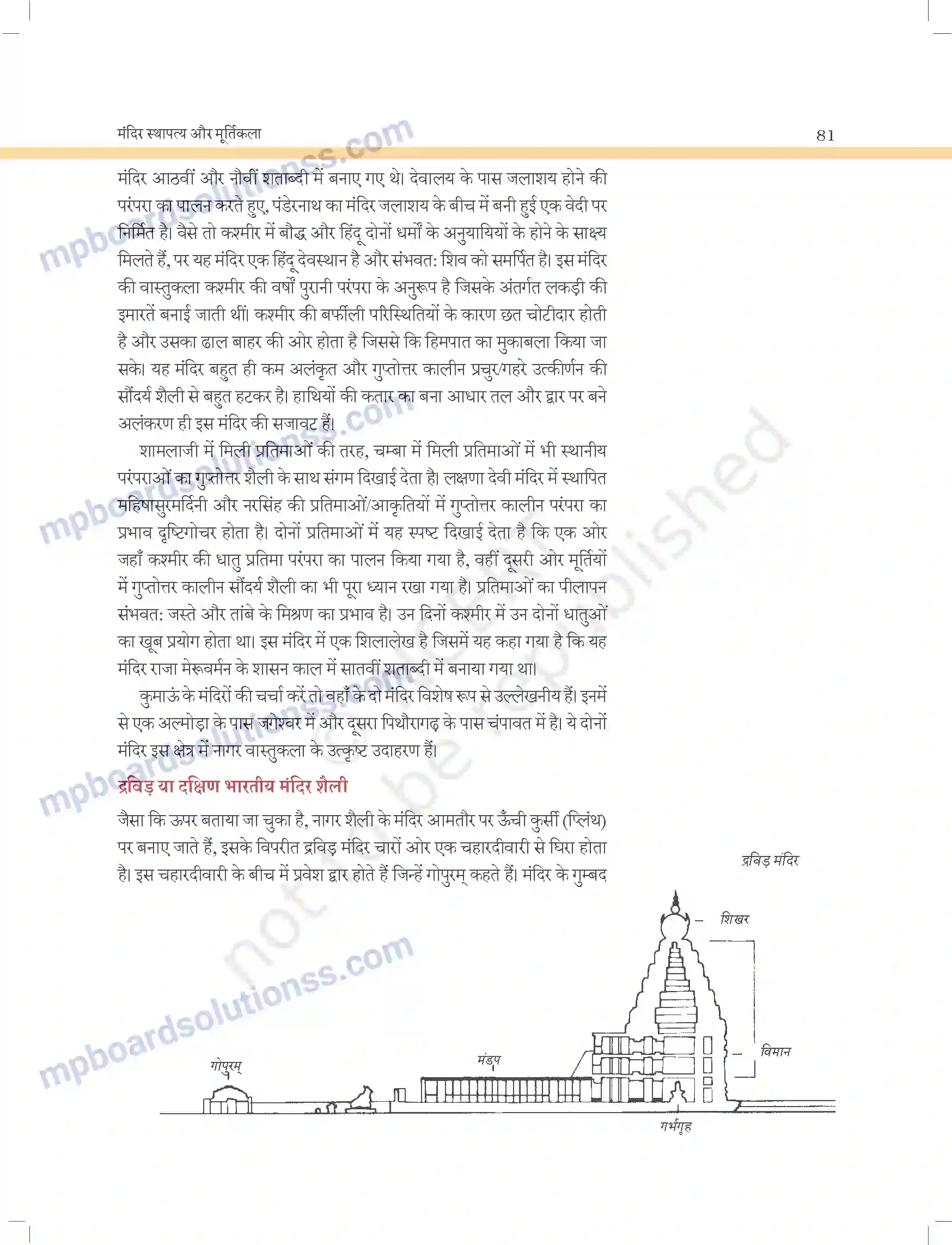 MP Board Book for Class 11 Arts मंदिर स्थापत्य और मूर्तिकला Image 14