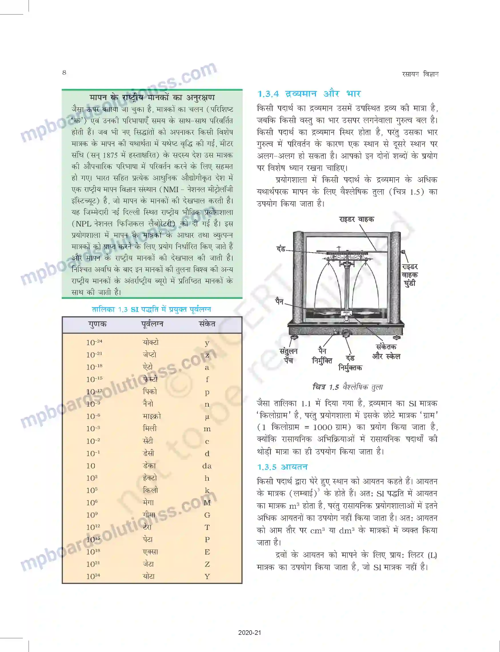 MP Board Book for Class 11 Chemistry रसायन विज्ञान की कुछ मूल अवधारणाए Image 8