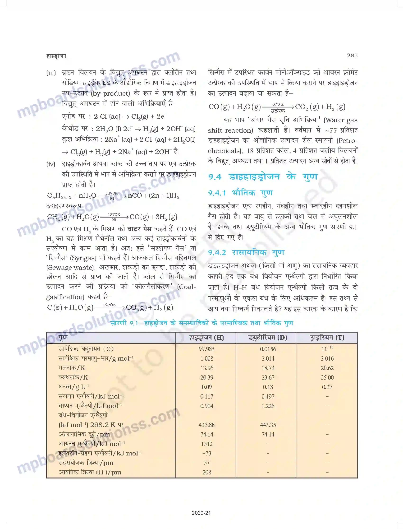 MP Board Book for Class 11 Chemistry हाइड्रोजन Image 3