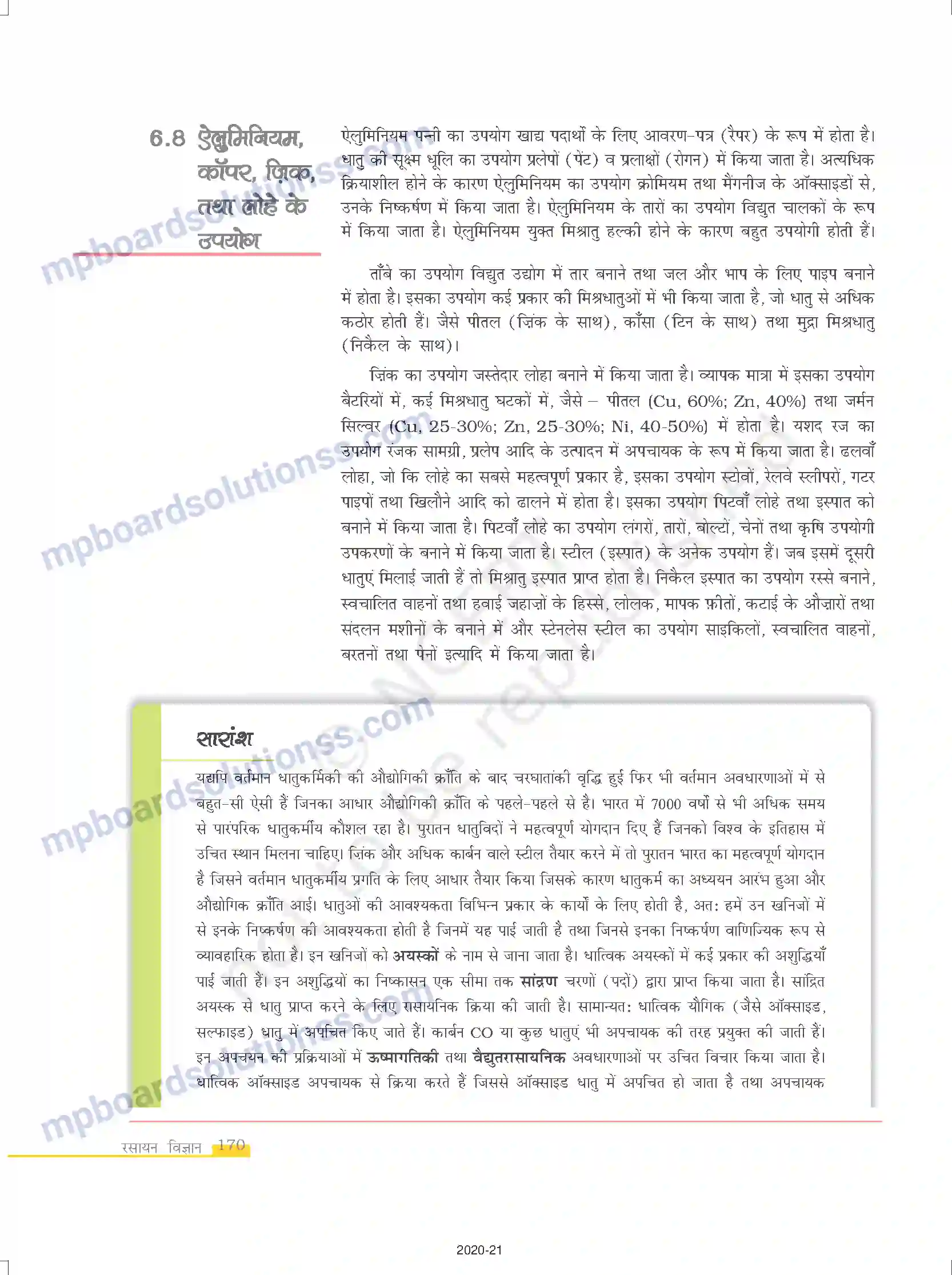 MP Board Book for Class 12 Chemistry तत्वों के निष्कर्षण के सिद्धांत एवं प्रक्रम Image 20