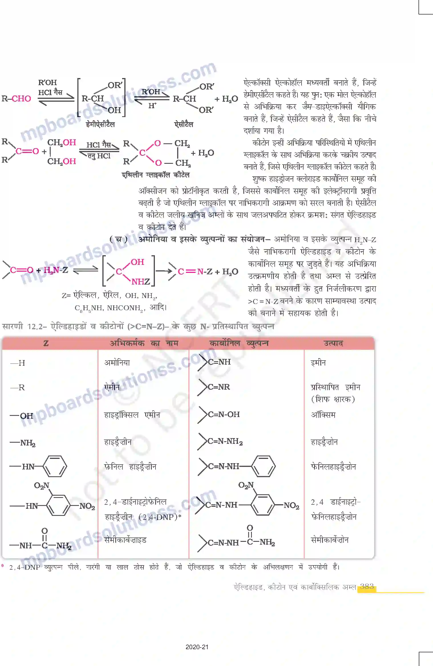 MP Board Book for Class 12 Chemistry ऐल्डिहाइड, कीटोन एवं कार्बोक्सिलिक अम्ल Image 12