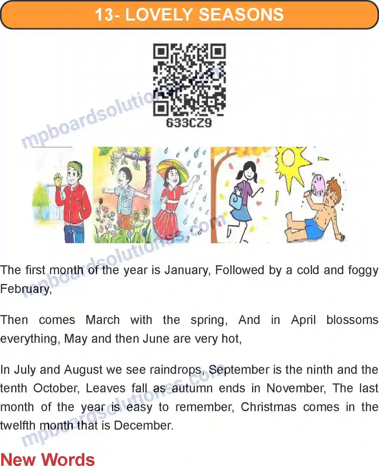 MP Board Book for Class 4 English Lovely Seasons Image 1