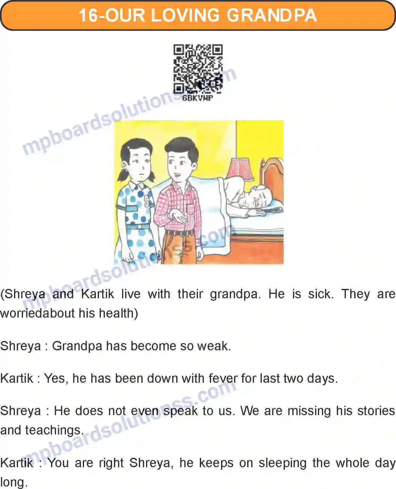 MP Board Book for Class 4 English Our Loving Grandpa Image 1