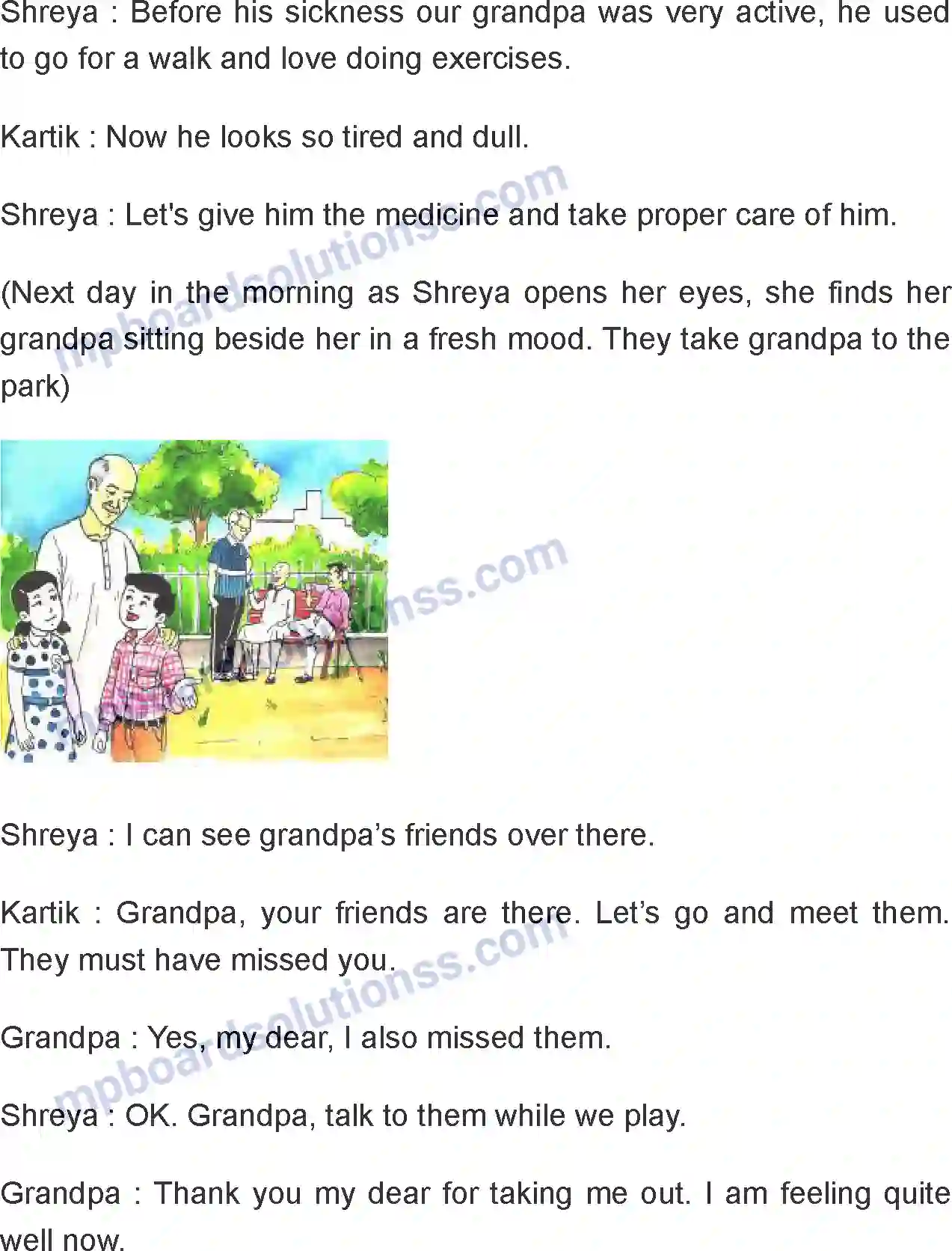 MP Board Book for Class 4 English Our Loving Grandpa Image 2