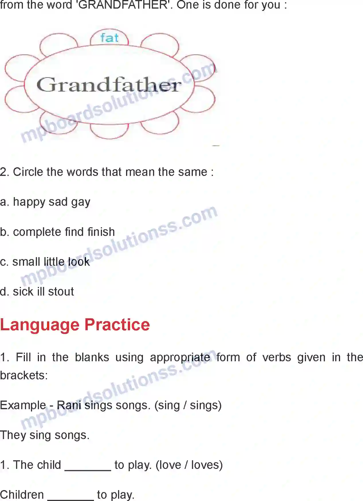 MP Board Book for Class 4 English Our Loving Grandpa Image 4