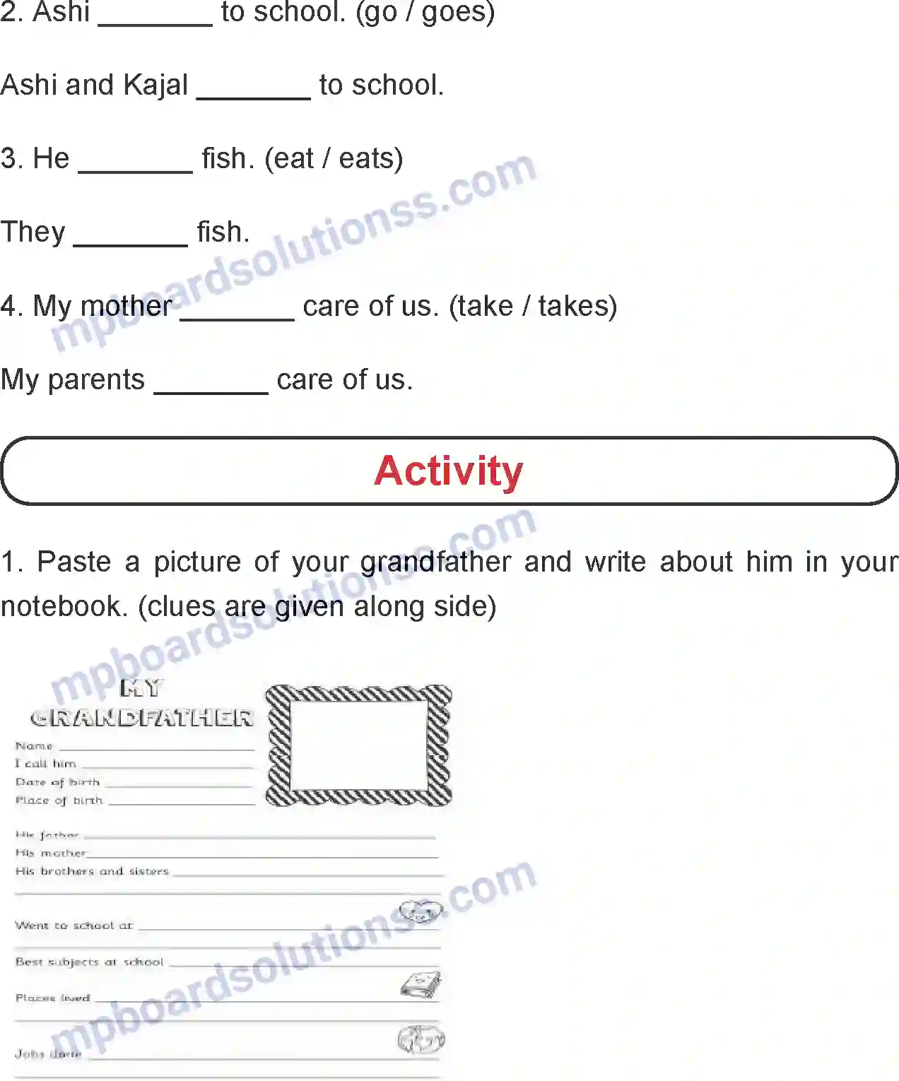 MP Board Book for Class 4 English Our Loving Grandpa Image 5
