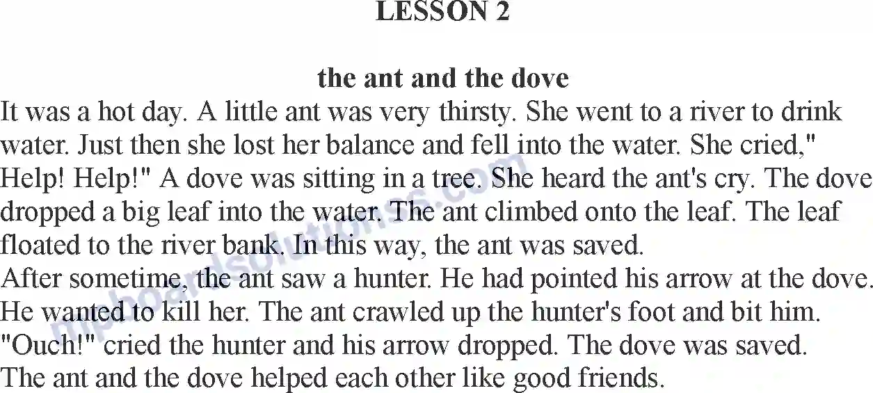 MP Board Book for Class 5 English The Ant And The Dove Image 1