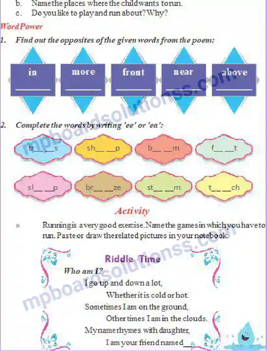 MP Board Book for Class 5 English Run! Image 2