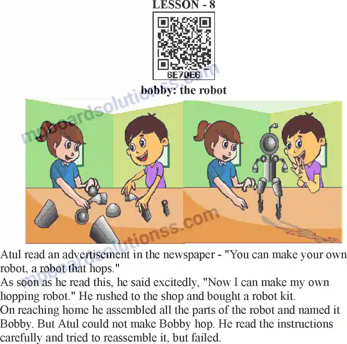 MP Board Book for Class 5 English Bobby The Robot Image 1