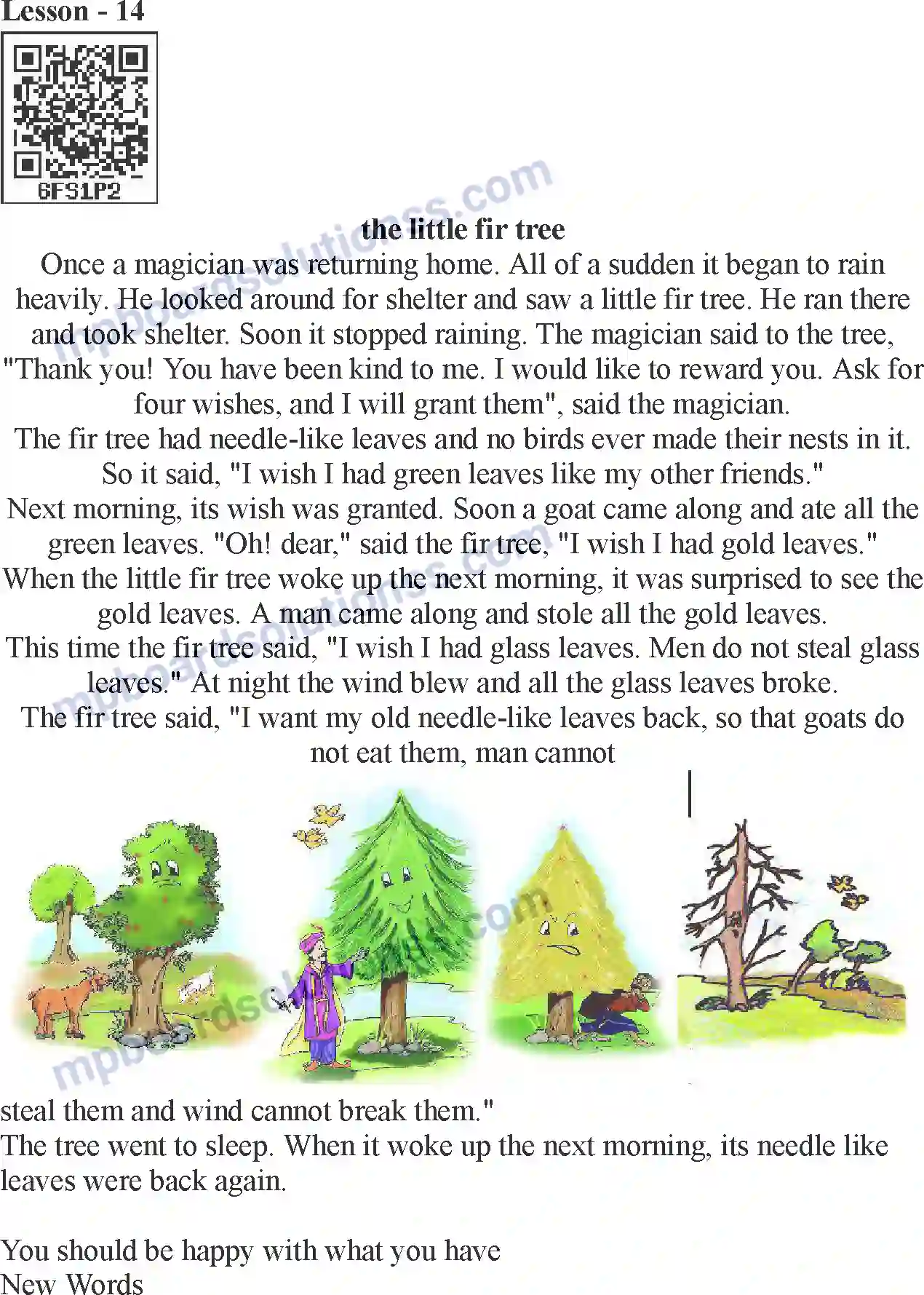 MP Board Book for Class 5 English The Little Fir Tree Image 1
