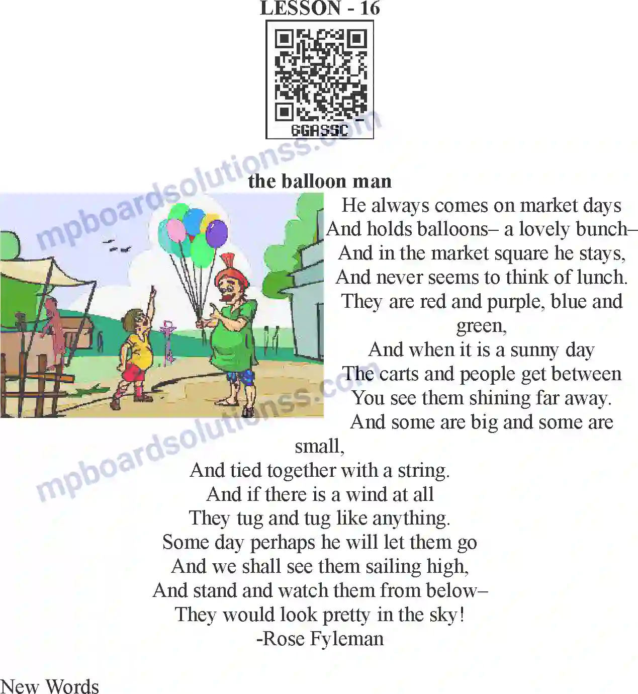 MP Board Book for Class 5 English The Balloon Man Image 1
