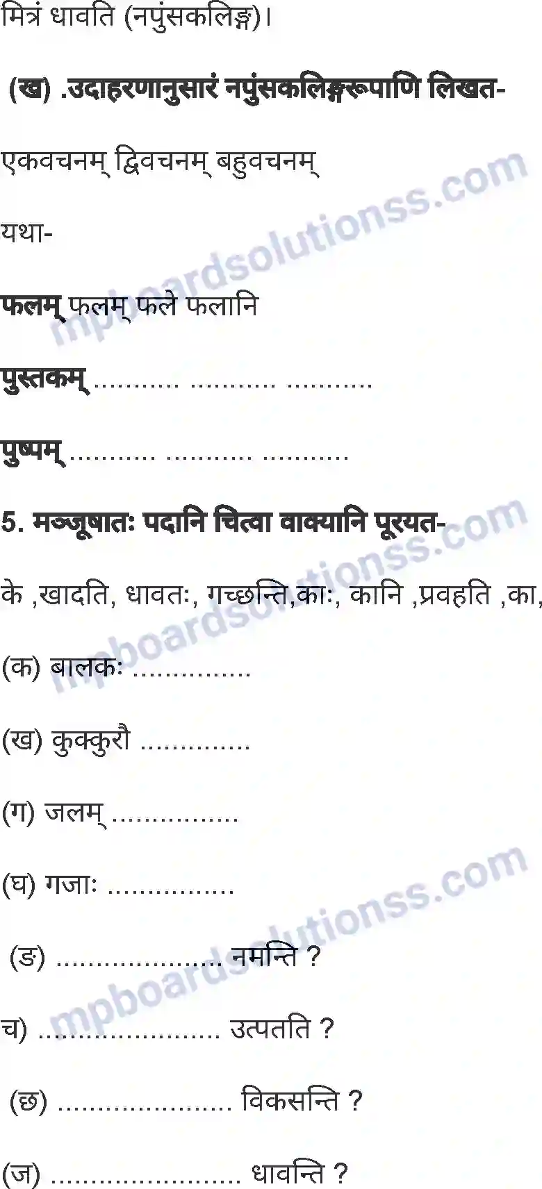 MP Board Book for Class 6 Sanskrit पुनरावलोकनम्-1 Image 10