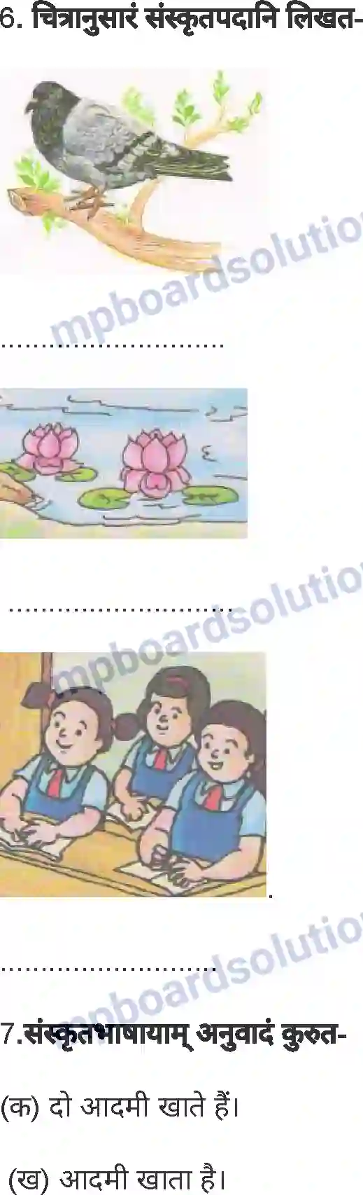 MP Board Book for Class 6 Sanskrit पुनरावलोकनम्-1 Image 11