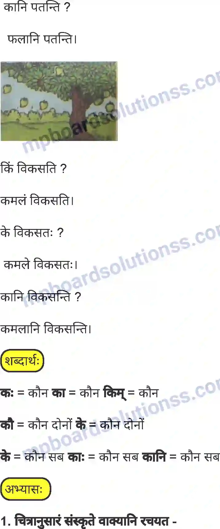 MP Board Book for Class 6 Sanskrit पुनरावलोकनम्-1 Image 5