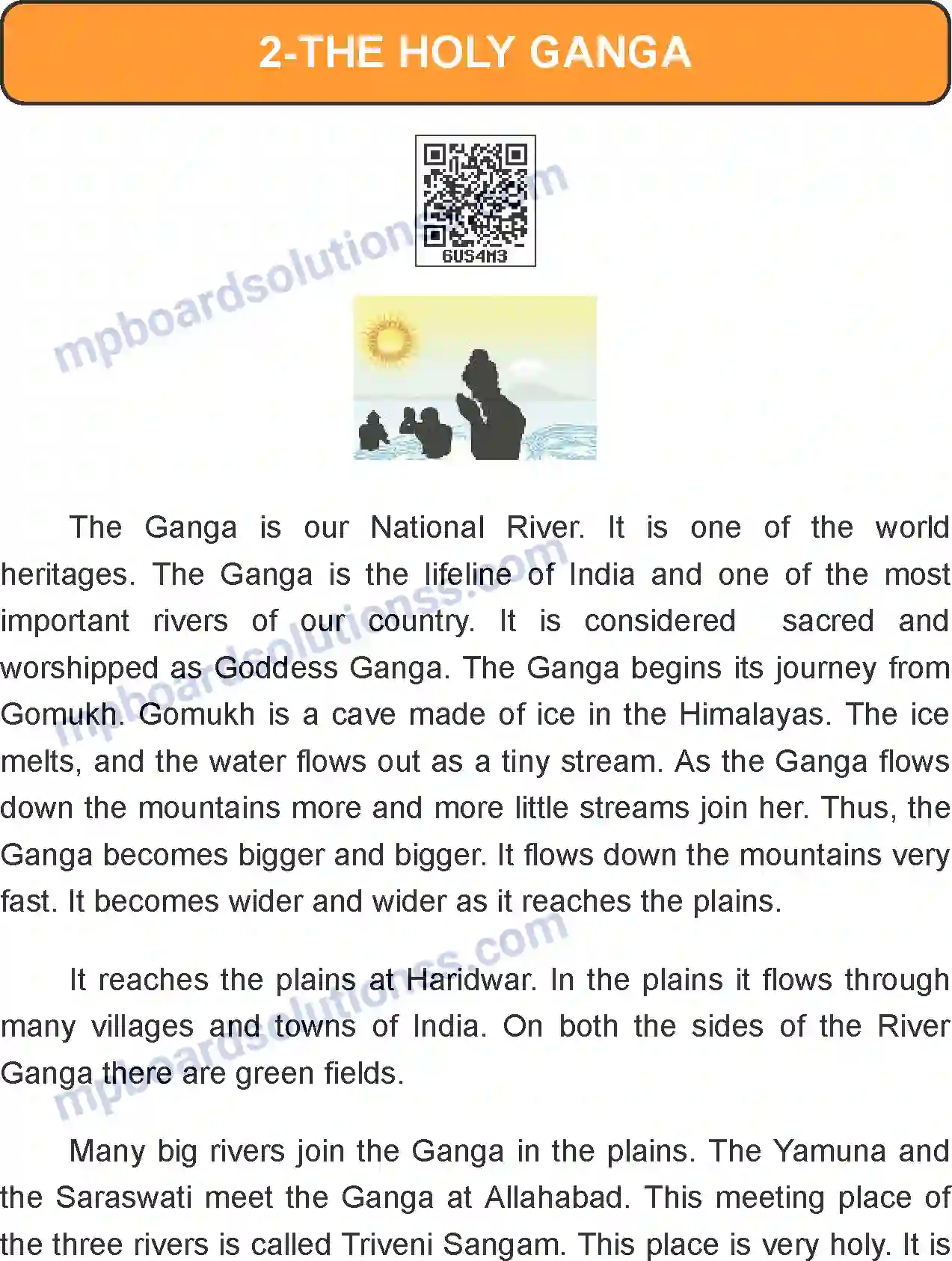 MP Board Book for Class 7 English The Holy Ganga Image 1