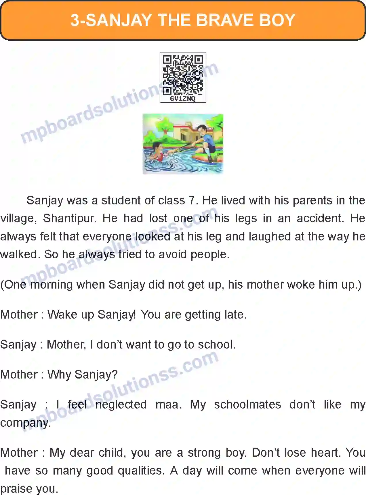 MP Board Book for Class 7 English Sanjay The Brave Boy Image 1