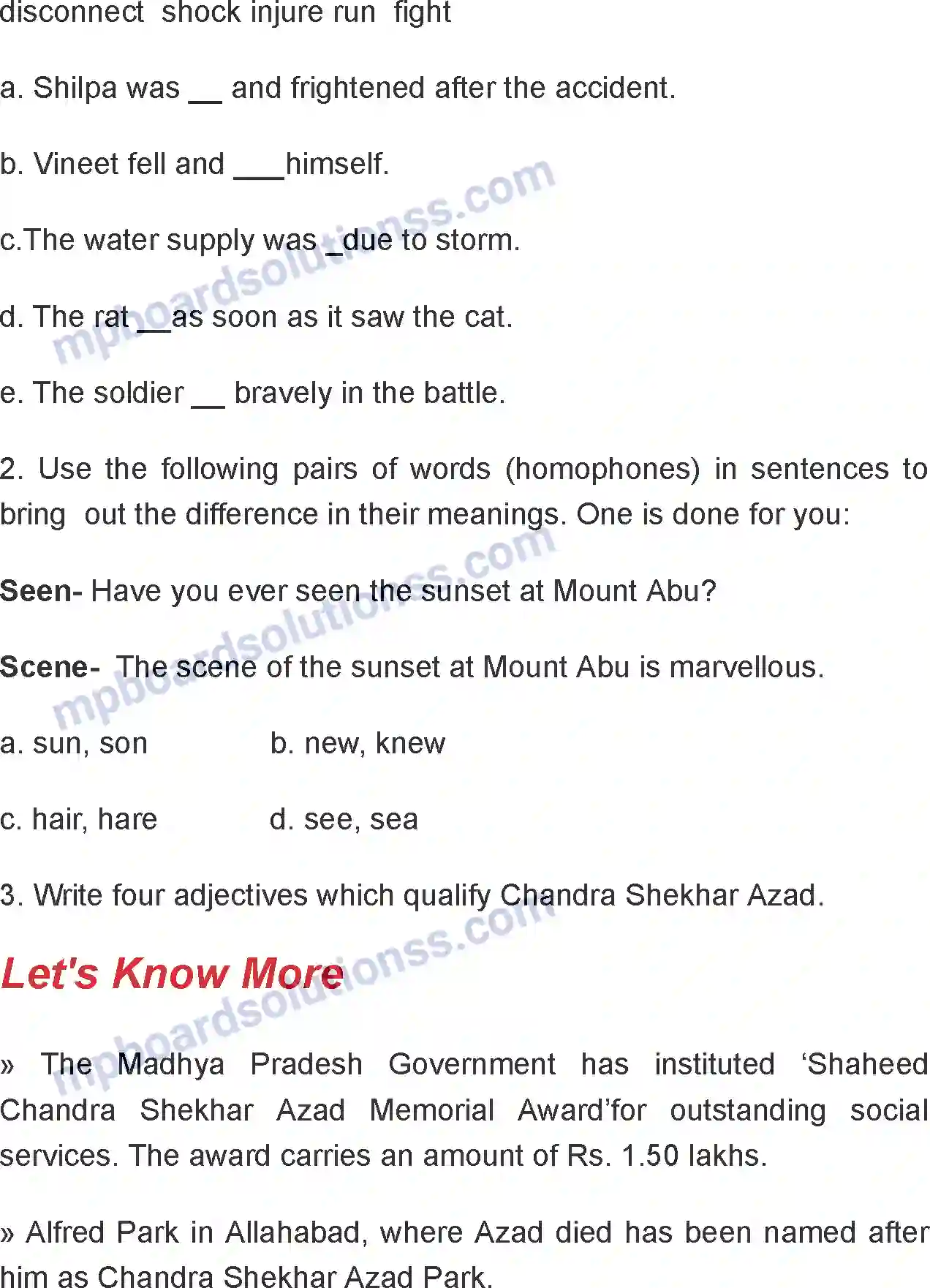 MP Board Book for Class 7 English Chandra Shekhar Azad Image 4