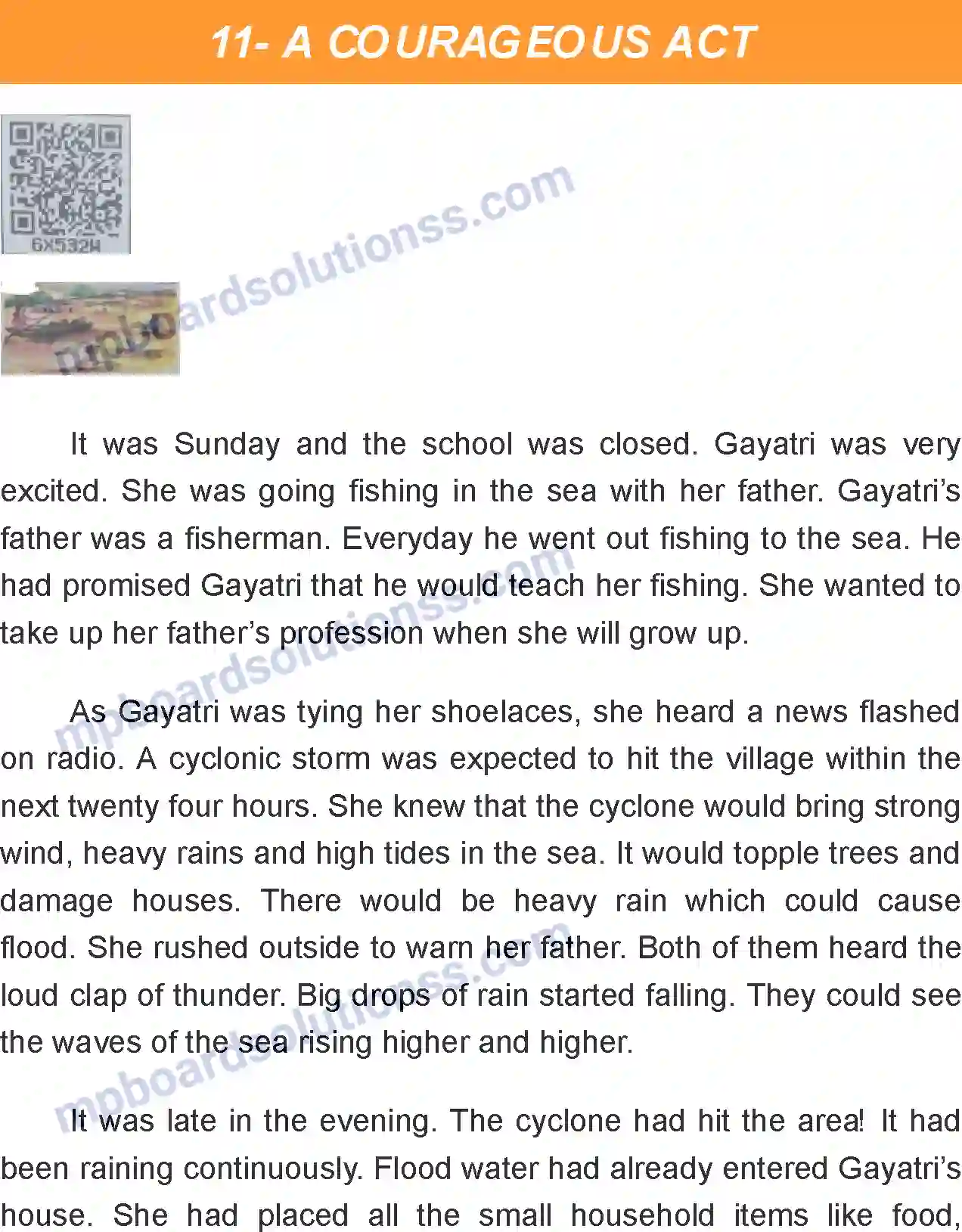 MP Board Book for Class 7 English A Courageous Act Image 1