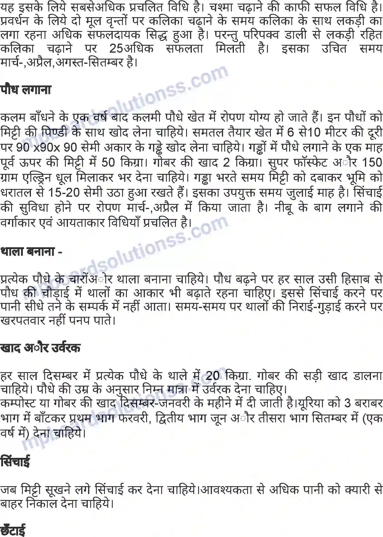 MP Board Book for Class 7 Agriculture बागवानी एवं वृक्षारोपण Image 9