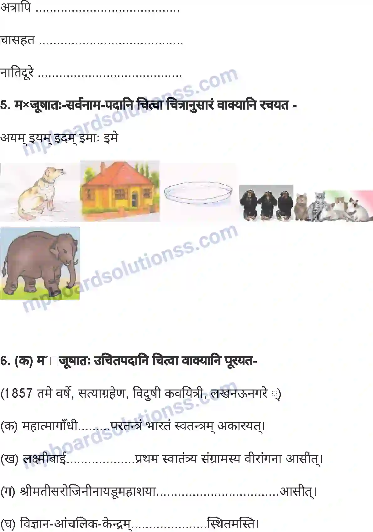 MP Board Book for Class 7 Sanskrit चित्रपाठ Image 10