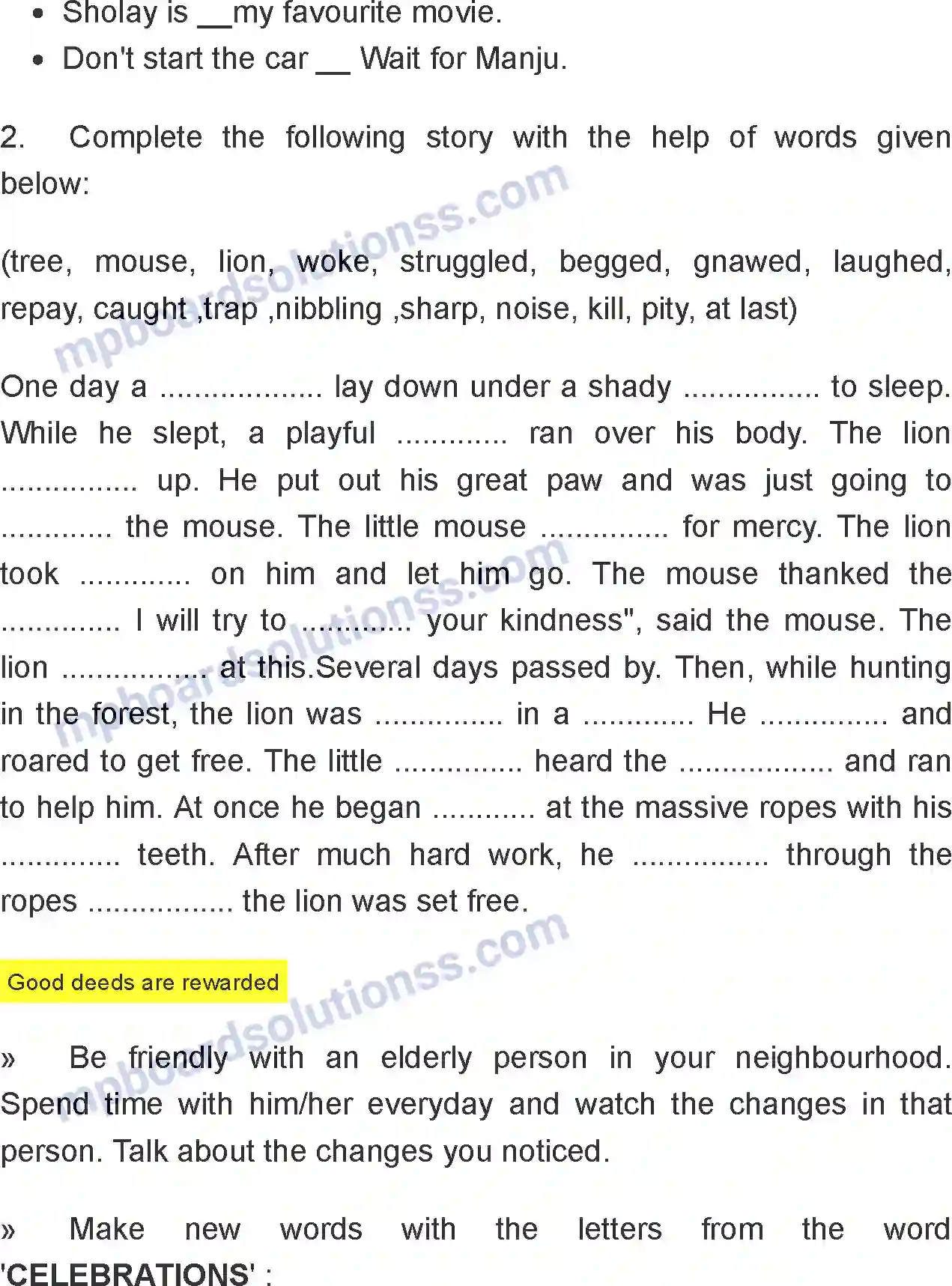 MP Board Book for Class 8 English The Old Kaki Image 6