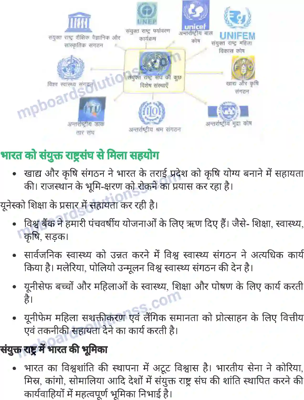 MP Board Book for Class 8 History संयुक्त राष्ट्र संघ (नागरिक शास्त्र) Image 6