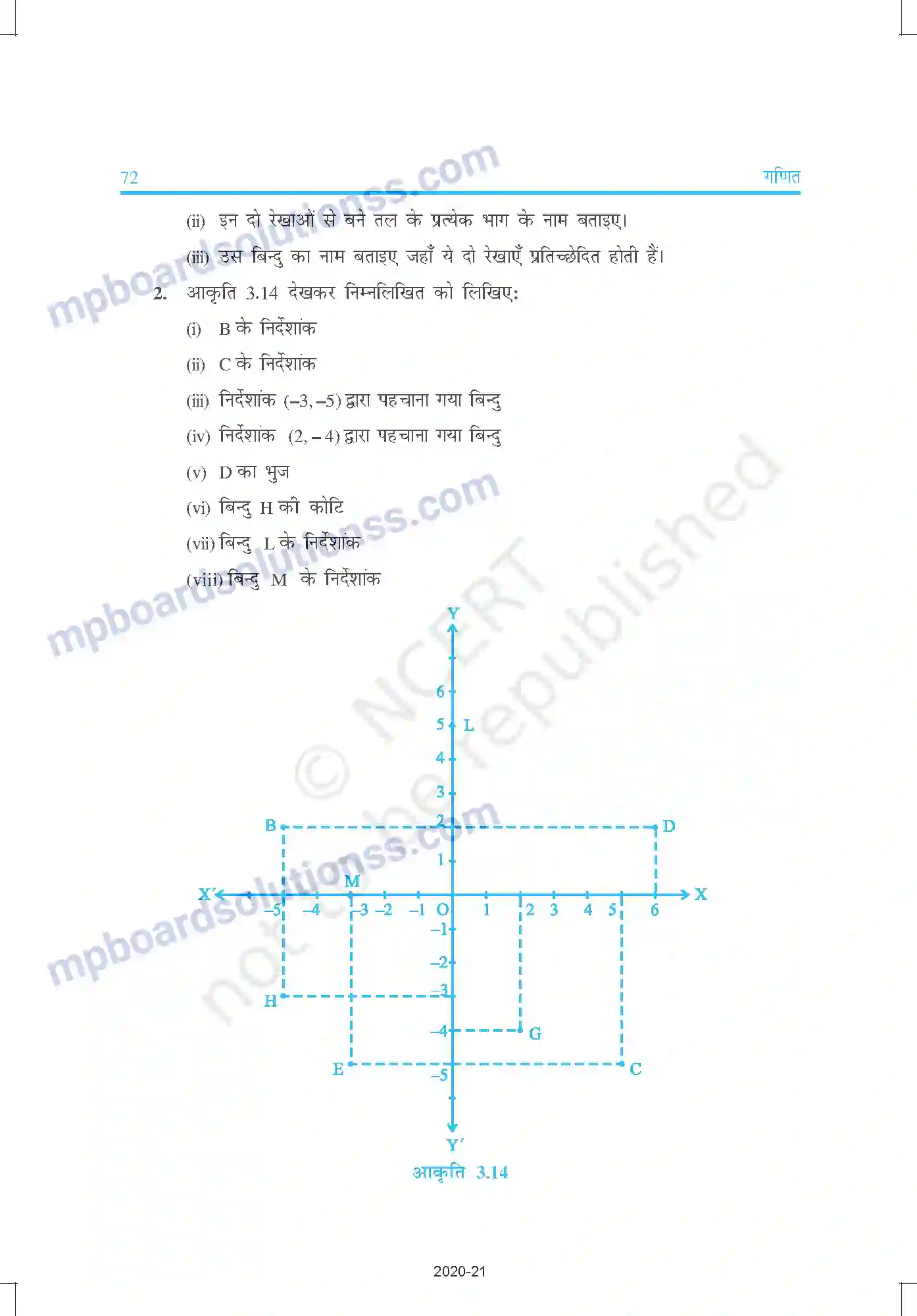 MP Board Book for Class 9 Mathematics निर्देशांक ज्यामिति Image 13
