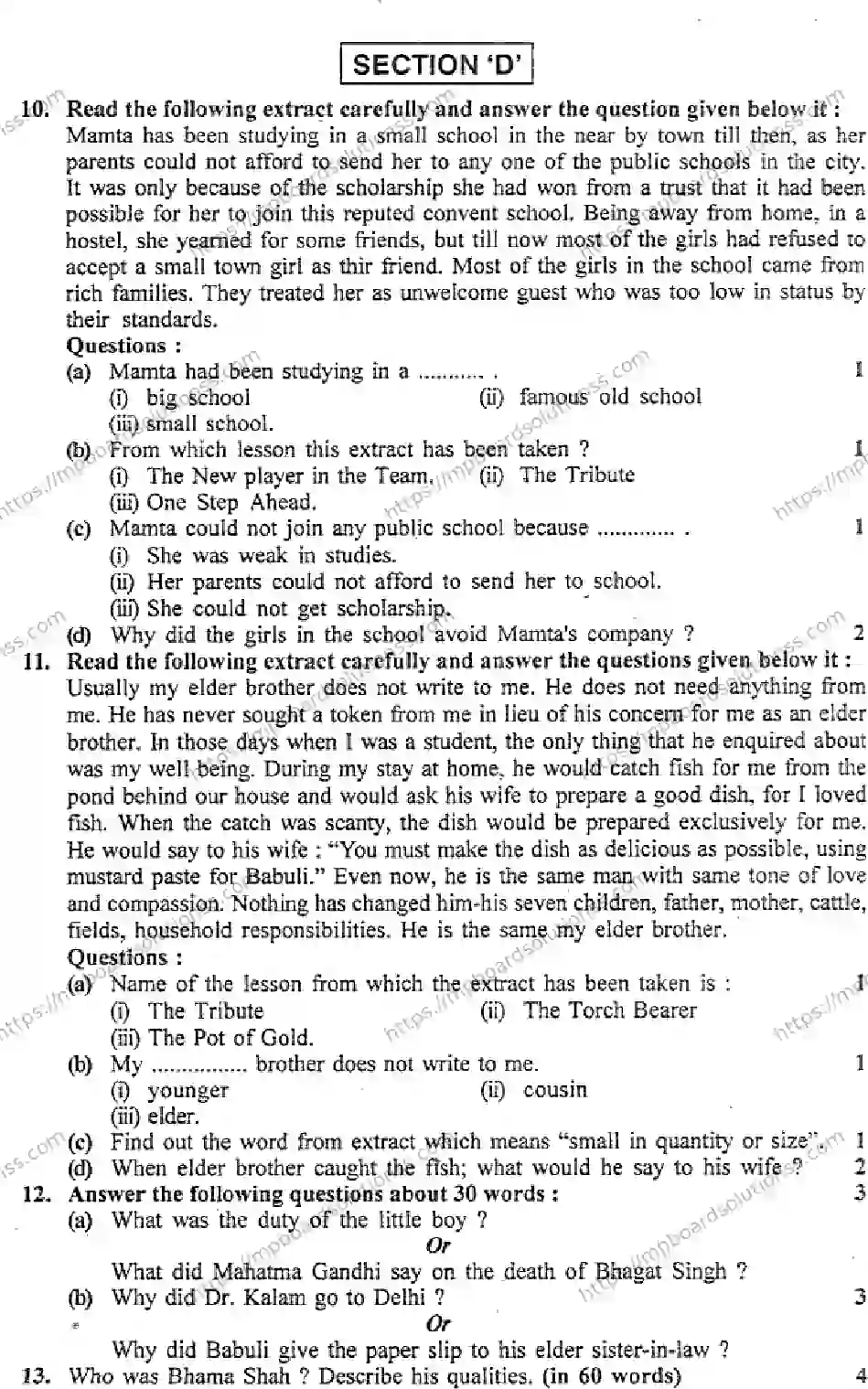 MP Board Class 10 English General-621498 Final Paper 2015 Image 4
