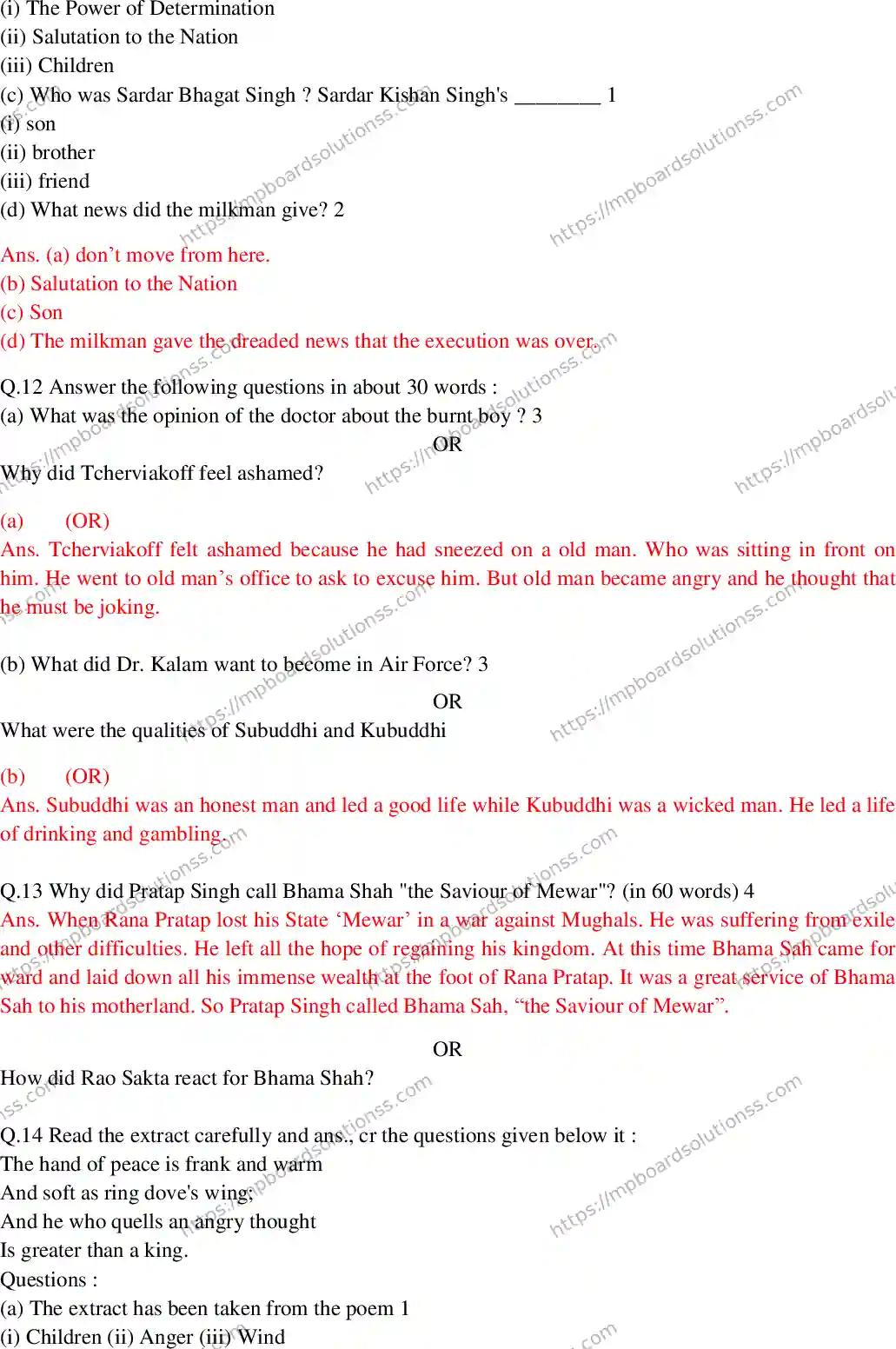 MP Board Class 10 English General With Answer-187147 Final Paper 2017 Image 7