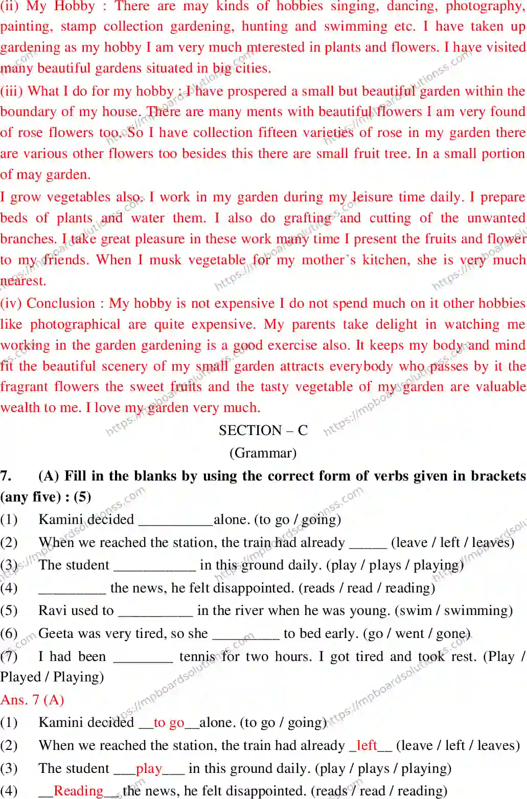 MP Board Class 10 English General With Answer-829173 Final Paper 2018 Image 6