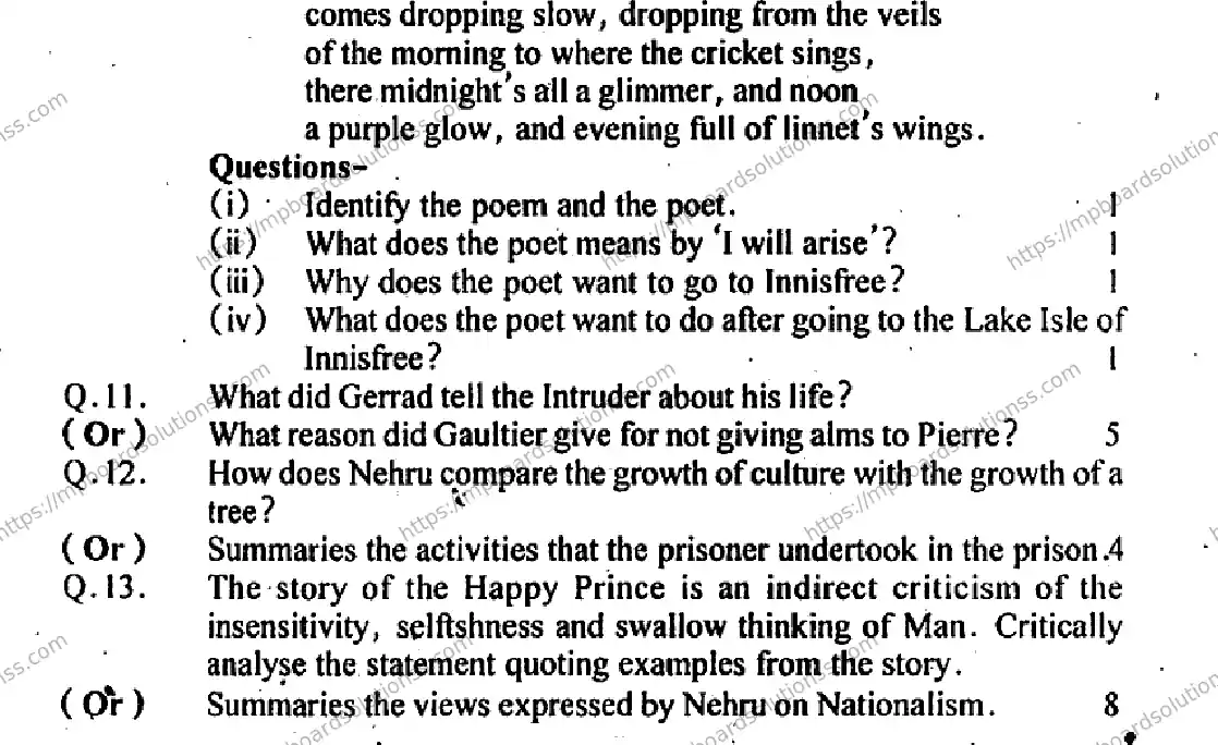 MP Board Class 10 English Special-729350 Final Paper 2012 Image 7