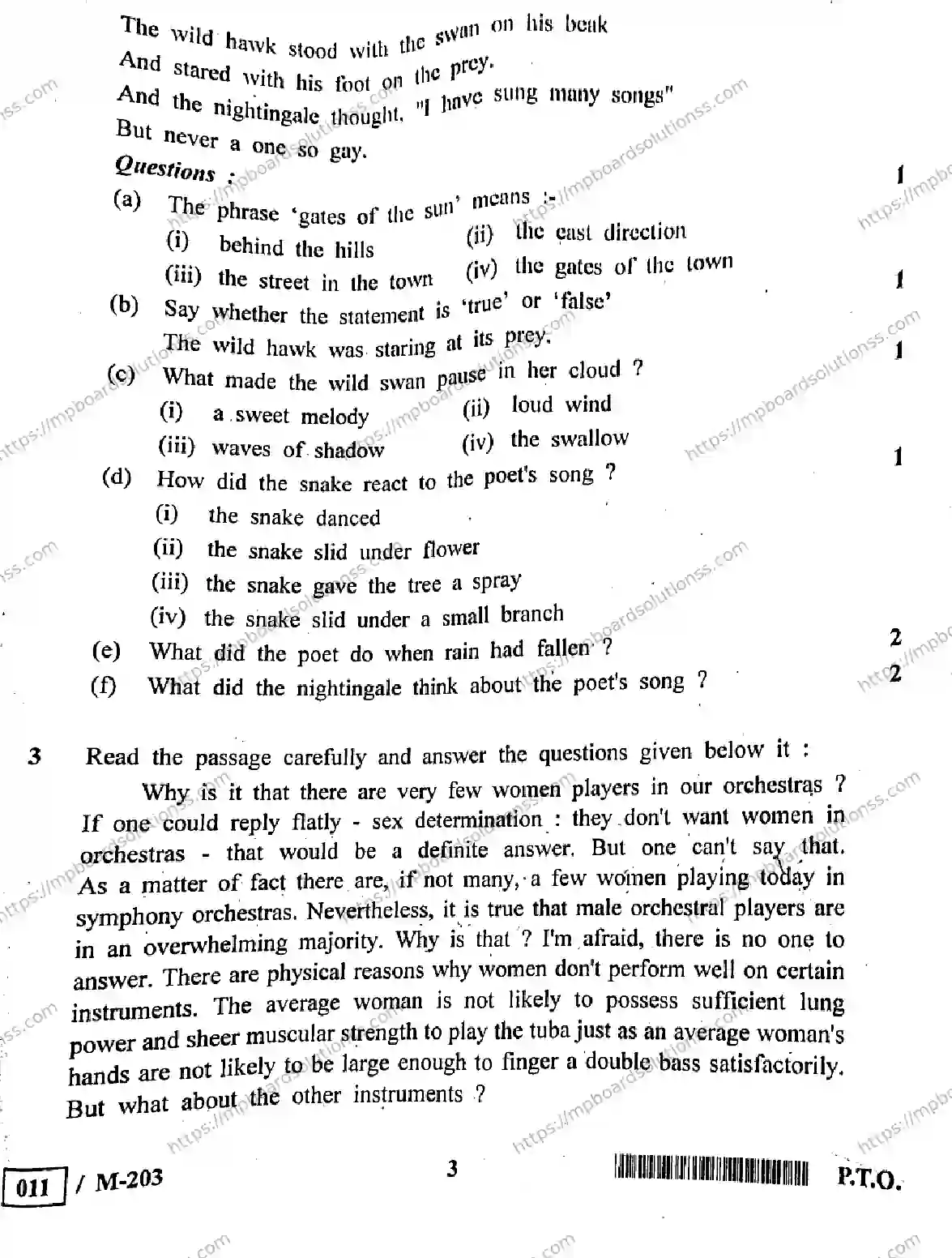 MP Board Class 10 English Special HE-949285 Final Paper 2021 Image 3