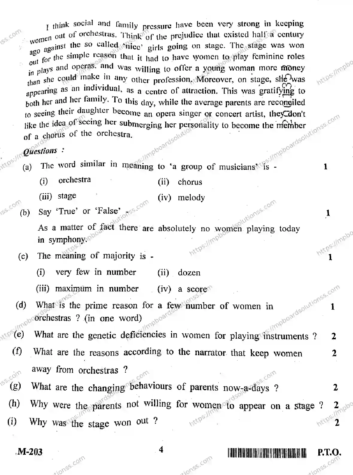MP Board Class 10 English Special HE-949285 Final Paper 2021 Image 4