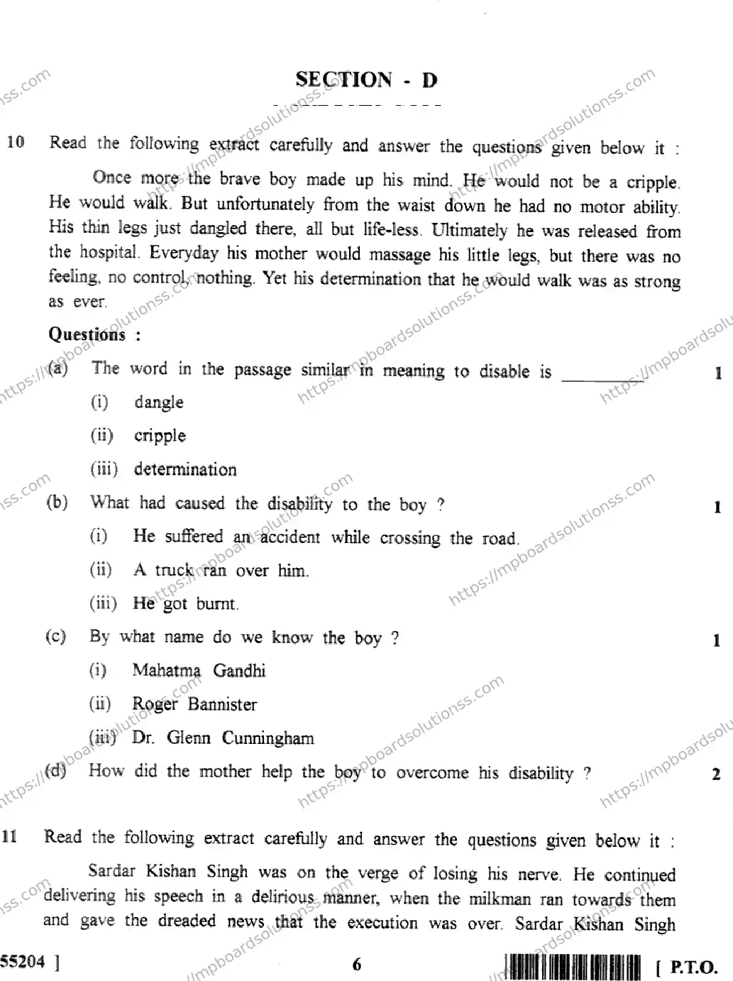 MP Board Class 10 General English-514431 Final Paper 2017 Image 6