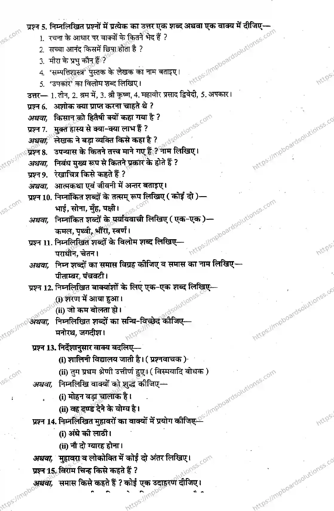 MP Board Class 10 Hindi-141559 Final Paper 2015 Image 2