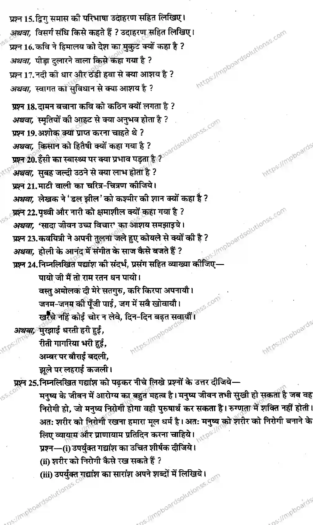 MP Board Class 10 Hindi-416747 Final Paper 2016 Image 3