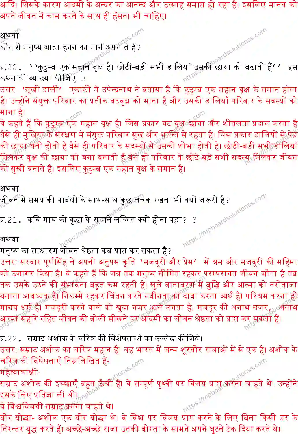 MP Board Class 10 Hindi General With Answer-653289 Final Paper 2017 Image 6