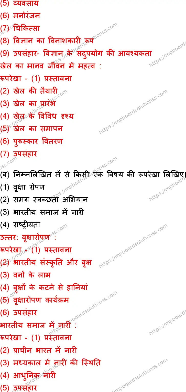 MP Board Class 10 Hindi Special With Answer-129673 Final Paper 2018 Image 14