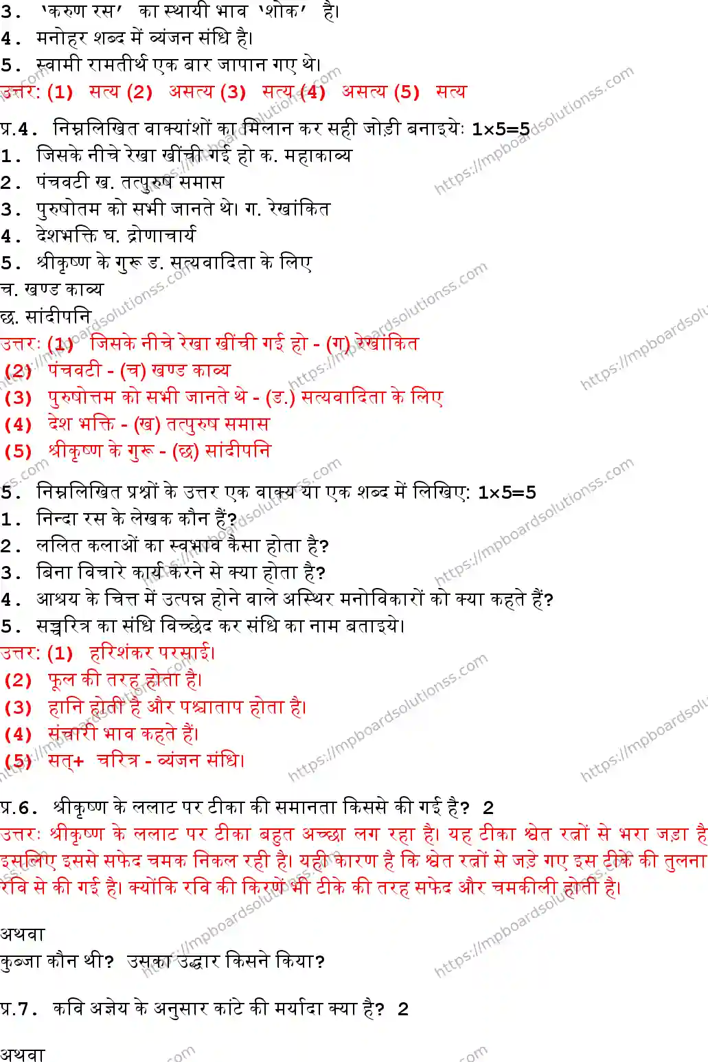 MP Board Class 10 Hindi Special With Answer-203676 Final Paper 2017 Image 2