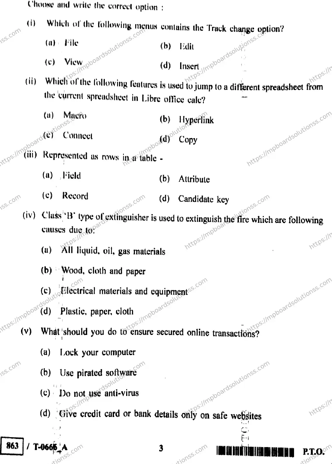 MP Board Class 10 IT ITES T Set A-587147 Final Paper 2024 Image 3