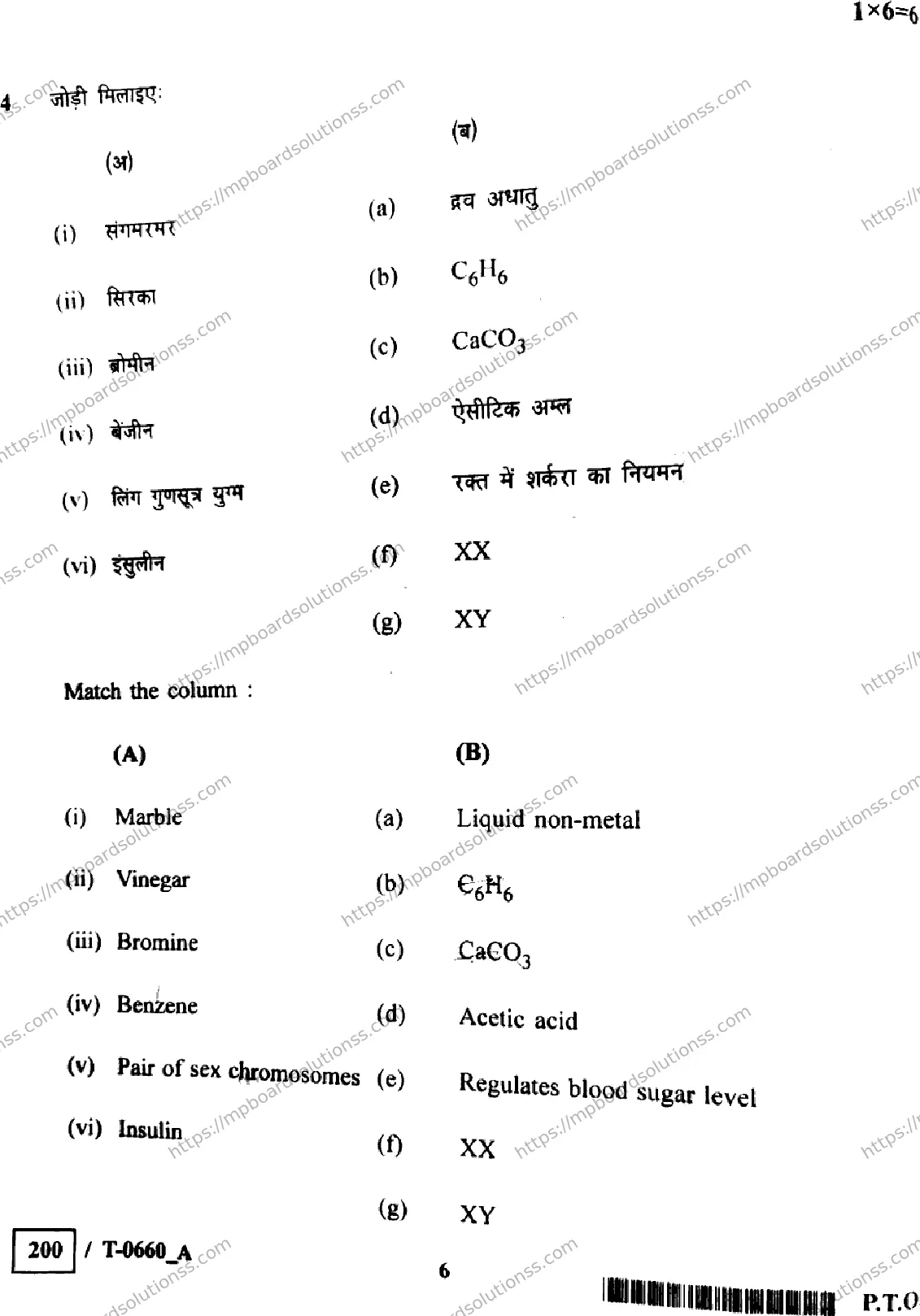 MP Board Class 10 Science T Set A-390045 Final Paper 2024 Image 6