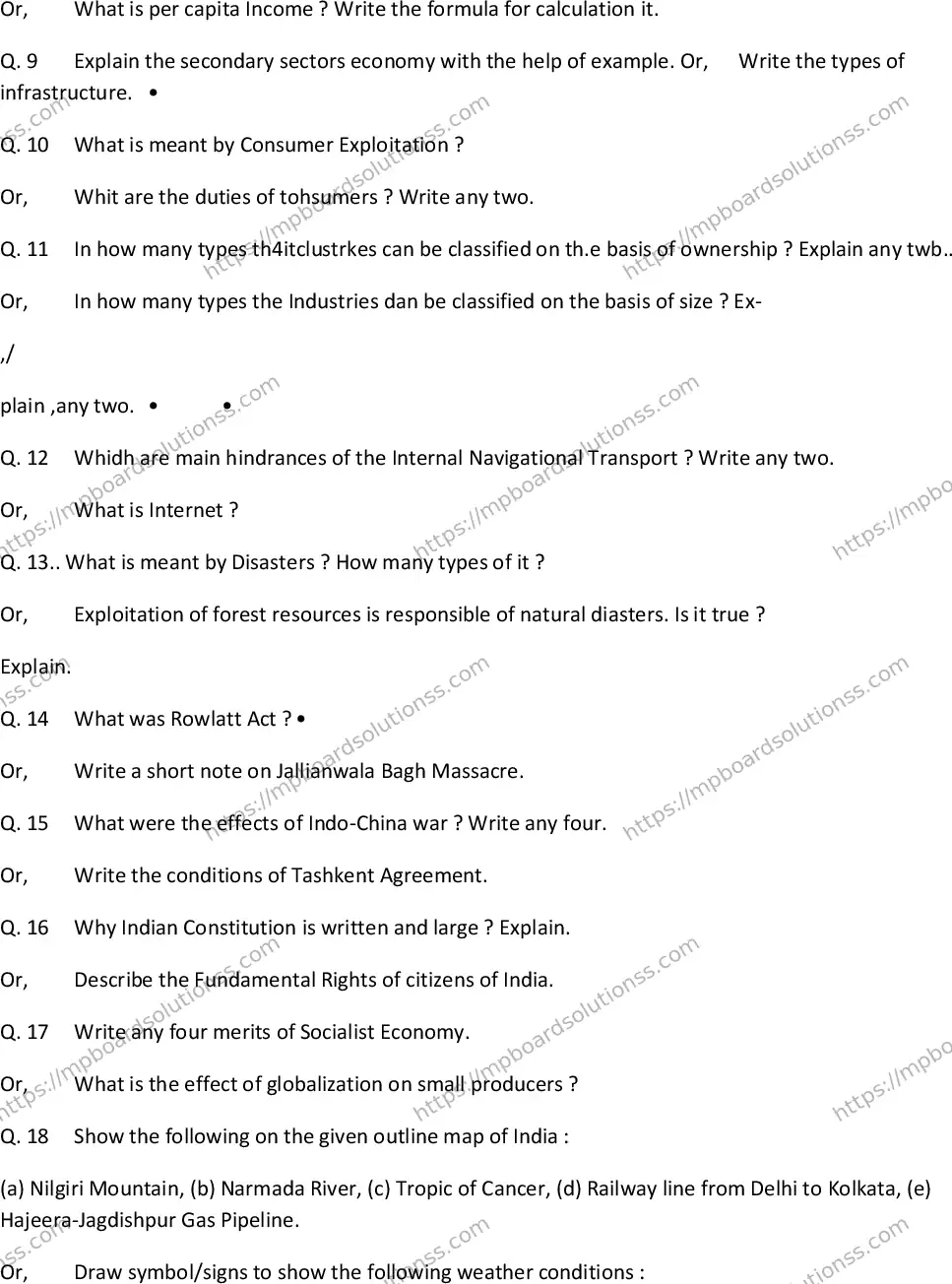 MP Board Class 10 Social Science EM-365845 Final Paper 2014 Image 3