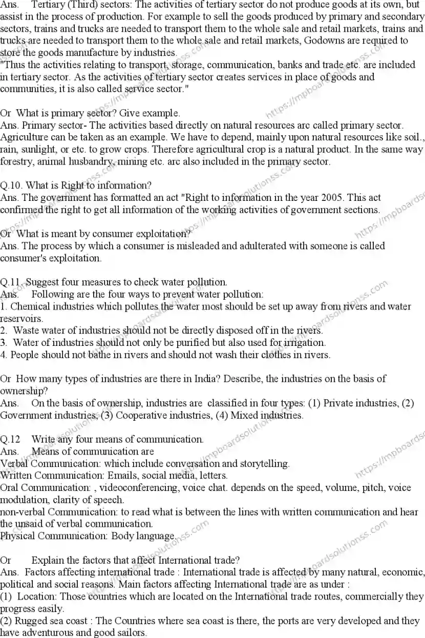 MP Board Class 10 Social Science EM With Answer-490164 Final Paper 2015 Image 3