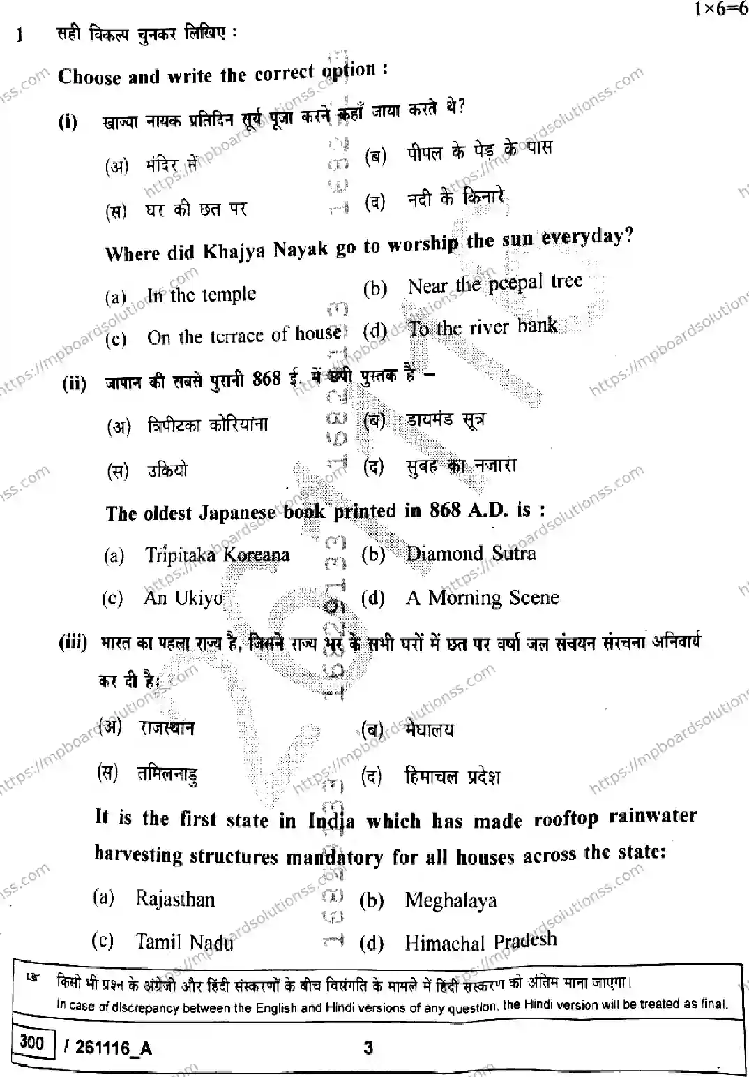 MP Board Class 10 Social Science Set A-849341 Final Paper 2026 Image 3