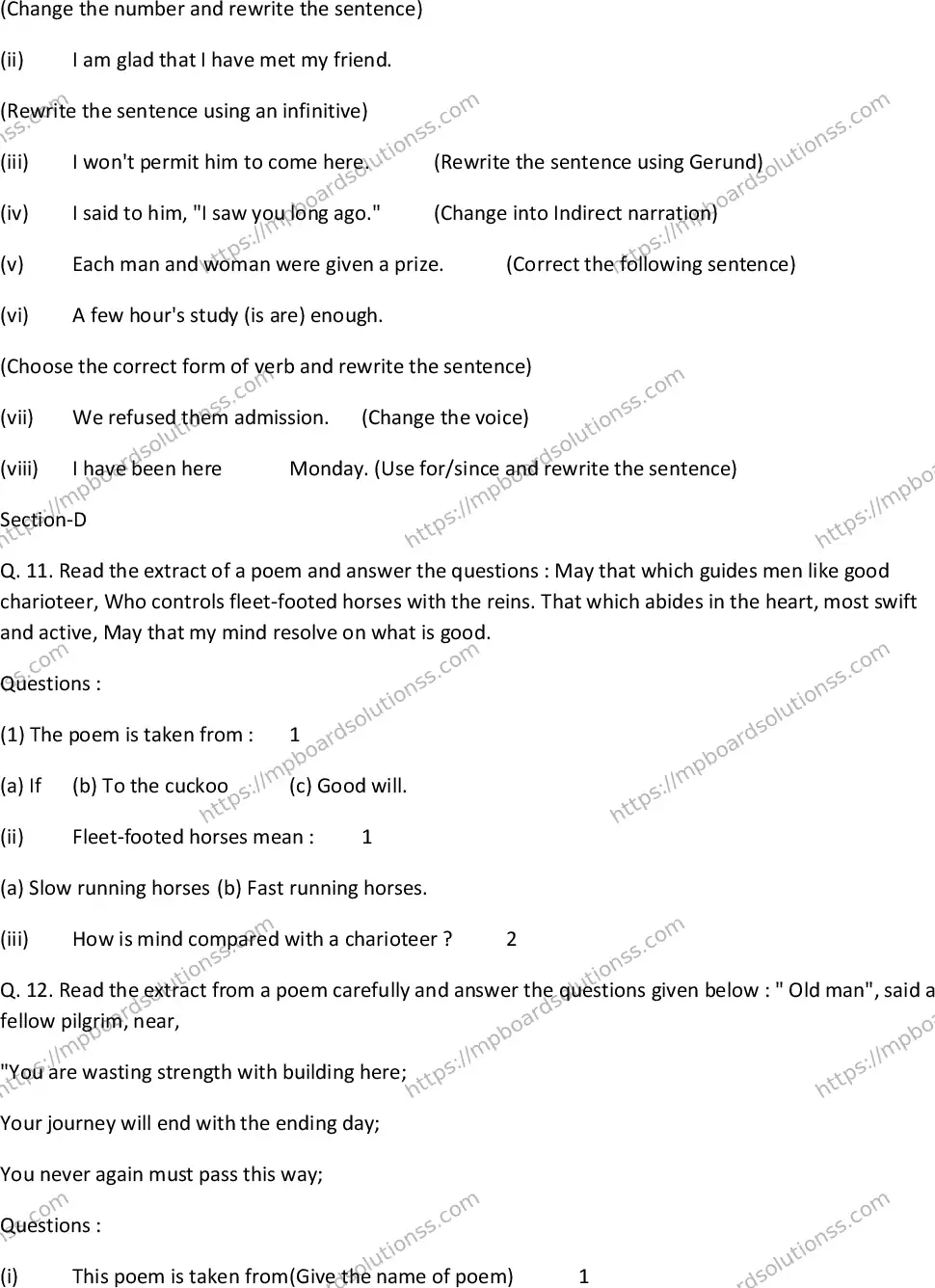 MP Board Class 10 Special English-222035 Final Paper 2015 Image 6