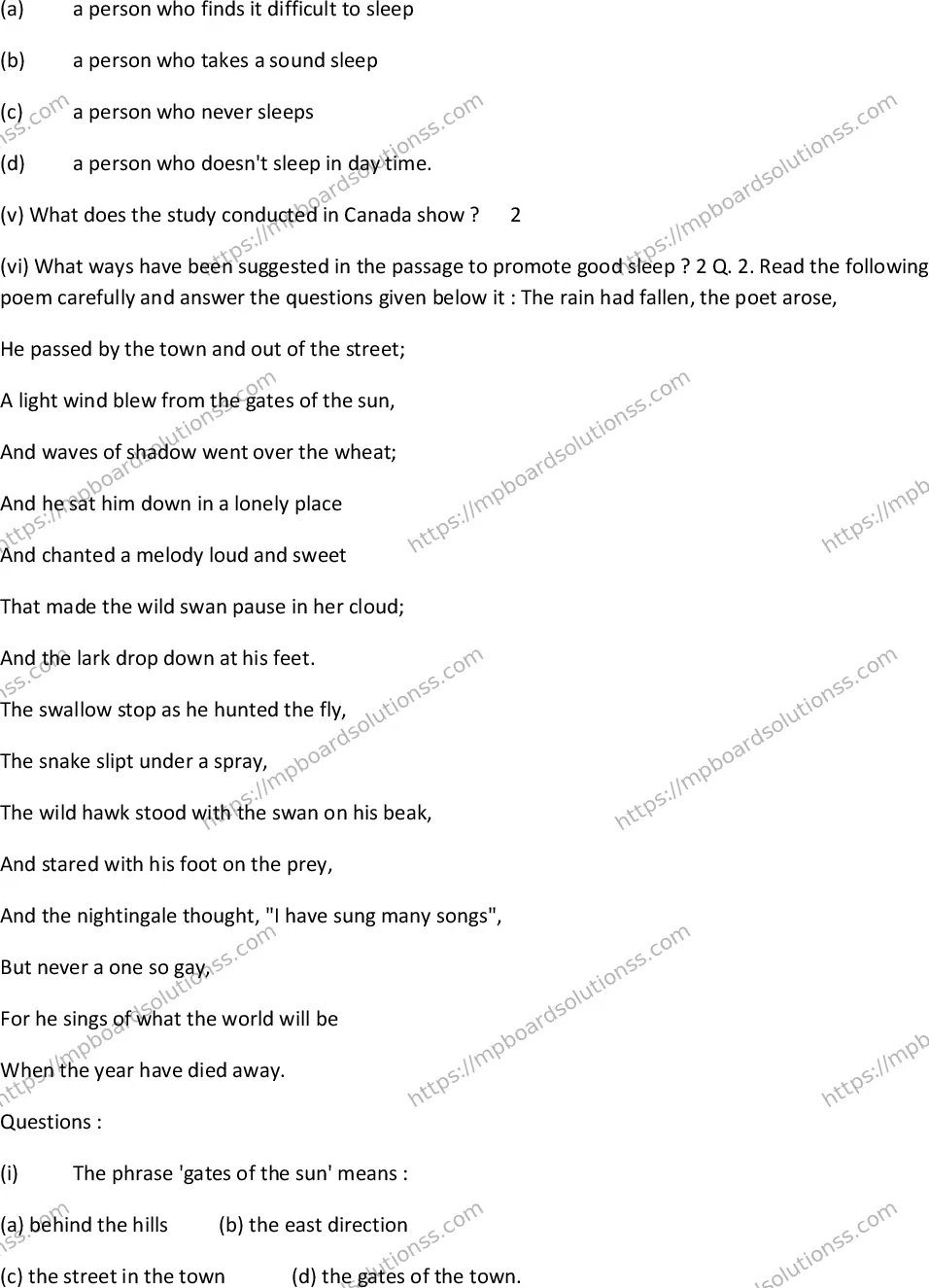 MP Board Class 10 Special English EM-487483 Final Paper 2014 Image 2